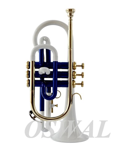 Cornet blanc bleu laiton - bleu,