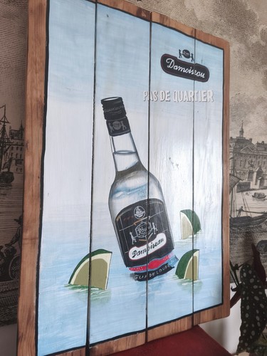 Plaque publicitaire rhum - plaque,