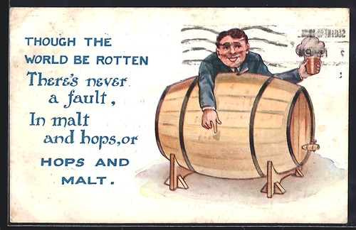 Carte postale homme tonneau - carte, au