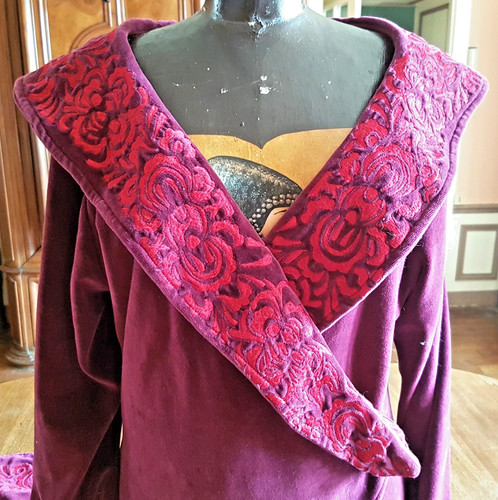 Manteau velours bordeaux - manteau,