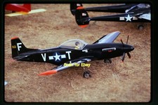 RC Radio Control Airplane P-51 Mustang in 1971, Kodachrome Slide aa 14-18a