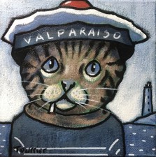 Tableau Portrait Chat Marin