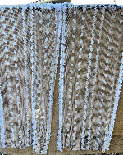 Rideaux ancien blanc coton - ,