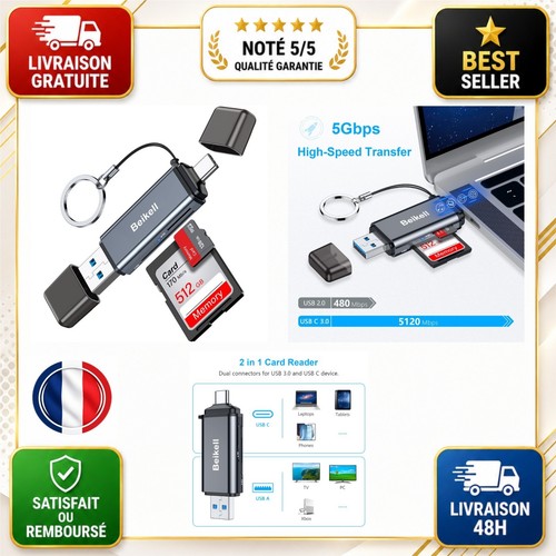 Lecteur cartes microsd - lecteur,