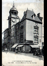 RIOM (63) Marchand Ambulant devant Commerce CHARCUTERIE-COMESTIBLES en 1928