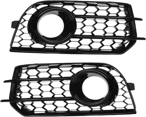 Glossy black honeycomb - black, fog