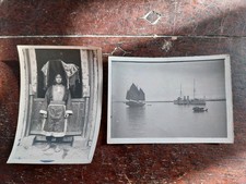 PHOTOGRAPHY ANCIENNE 1910 CHINE CHINOISE ET JONQUE & BATEAU DE GUERRE
