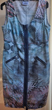 TUZZI GERMANY BY MAXI BIEWER COTTON/ELASTANE SIZE 16 FULL LENGTH FRONT ZIP DRESS
