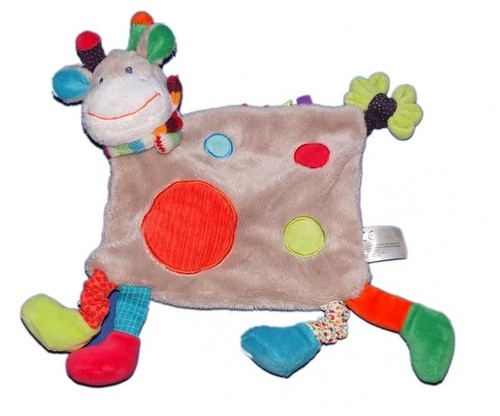 Doudou plat girafe grise - plat,