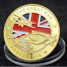 WW1 Première Guerre Mondiale 1914-1918 - Pièce Médaille Commémorative plaquée Or