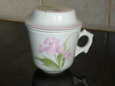 TISANIERE EN PORCELAINE TASSE A THE - TISANE AVEC FILTRE DECOR FLEUR IRIS