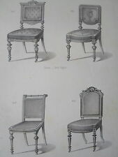 Chairs genre ENGLISH dining room ENGRAVING the MAGASIN dE FURNITURE V.QUETIN 19th century