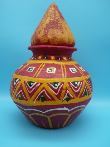 Antique painted terracotta - terracotta, pot