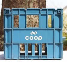 Vintage AMI Bottle Locker Box Grocery COOP Plastic Blue