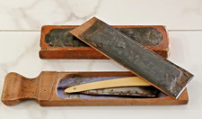 Antique Cabbage Cutter Razor with Sharpener Box and Sense Branch Case