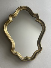 Vintage Rococo Baroque Style Wall Mirror - Gold Resin Frame - 34x26cm