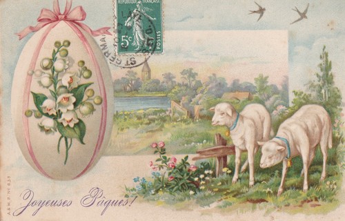 Cpa fantaisie joyeuses paques - joyeuses,