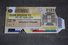 Ticket )) CLUB BRUGGE V FC ST. GALLEN - Coupe Europe UEFA C3 2000/2001