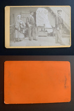 France, une chaise à porteurs vintage albumen print CDV.  Albumen Print 6