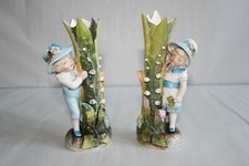 Paire d'anciens vases soliflores en porcelaine allemande époque 1900 