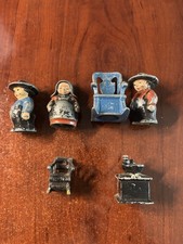 Lot of 6 Vintage Amish Salt and Pepper Shakers Rocking Chairs Coffee Grinder