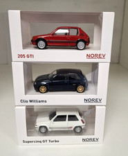 Lot 3 Renault Supercinq GT Turbo, Peugeot 205 GTI, Clio Williams 1/43 Norev Neuf