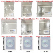 OPP Clear Resealable Plastic Wrap Bag CD, DVD, Blu-ray Cases (All Sizes) Lot