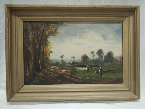 Tableau ancien huile sur toile - tableau,