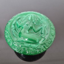 Boîte Art Déco Heinrich HOFFMANN en Verre Couleur Malachite Femme 1930 Glass Box