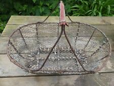 Antique Shellfish Fishing Basket Chicken Grill and Iron 30cm High 44