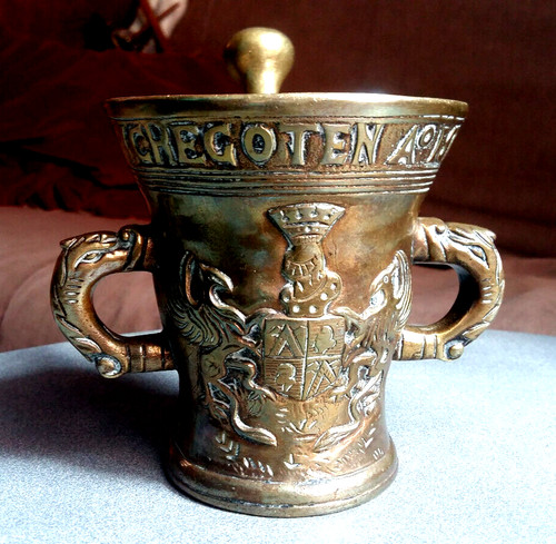 Ancien mortier pilon bronze - pilon,