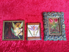 3 beautiful, very old frames, photo frames..., with painted images