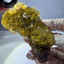 Spécimen de cube de fluorite fantôme, vert-jaune Okorusu, Namibie 81 x 42 x 20