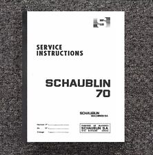 Lathe Service Repair Manual Fits Schaublin 70 Toolmakers S24 _ PRINTED