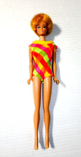 Vintage 1962 Marked  Bubble Cut Midge Barbie  Honey Blonde 12" Neon Swimsuit J4