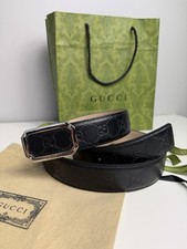 Ceinture Gucci en cuir noir