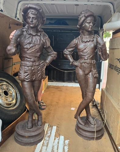 Paire hallebardiers sculptures - paire,
