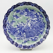 Japon, plat en porcelaine bleu