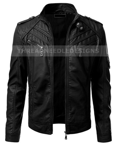 Veste cuir réel - veste, en