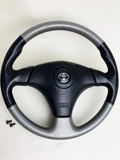 TOYOTA MR-S MRS ZZW30 Black/Silver Leather Steering Wheel Celica ZZT231 ZZT230