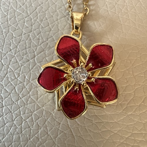 Collier femme fleur rouge - collier,