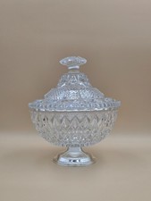 Candy jar, dredgeir, crystal sugar bowl decor diamond tips metal base
