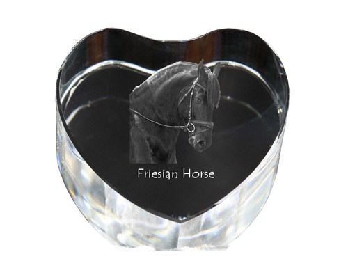 Cheval frison cœur cristal - cheval,