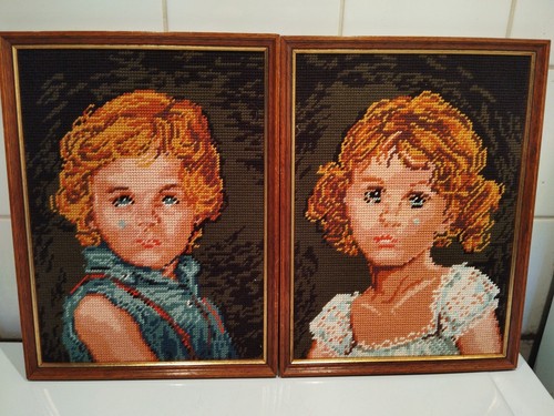 Cadres tapisserie vintage - 2,