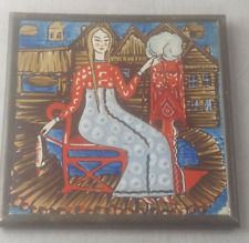 Ancien carrelage décoratif, peint main, Opexobo, Russie