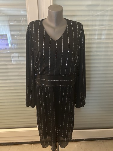 Robe noire argentée - noire,