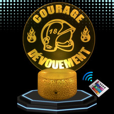 Lampe chevet 3D LED Pompier -