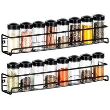 Étagère murale épices Porte-épices avec bocaux à épices 18 pcs