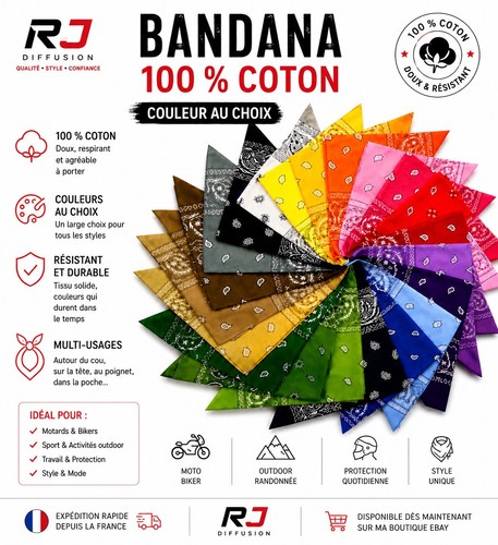 Bandana foulard 100 - , coton