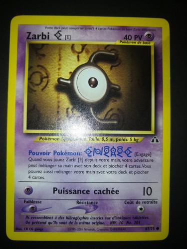 Carte pokémon zarbi etat - carte, e